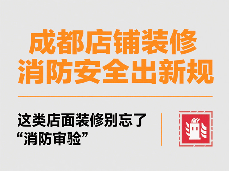 成都店鋪裝修消防安全出新規(guī):這類店面裝修別忘了 “消防審驗”